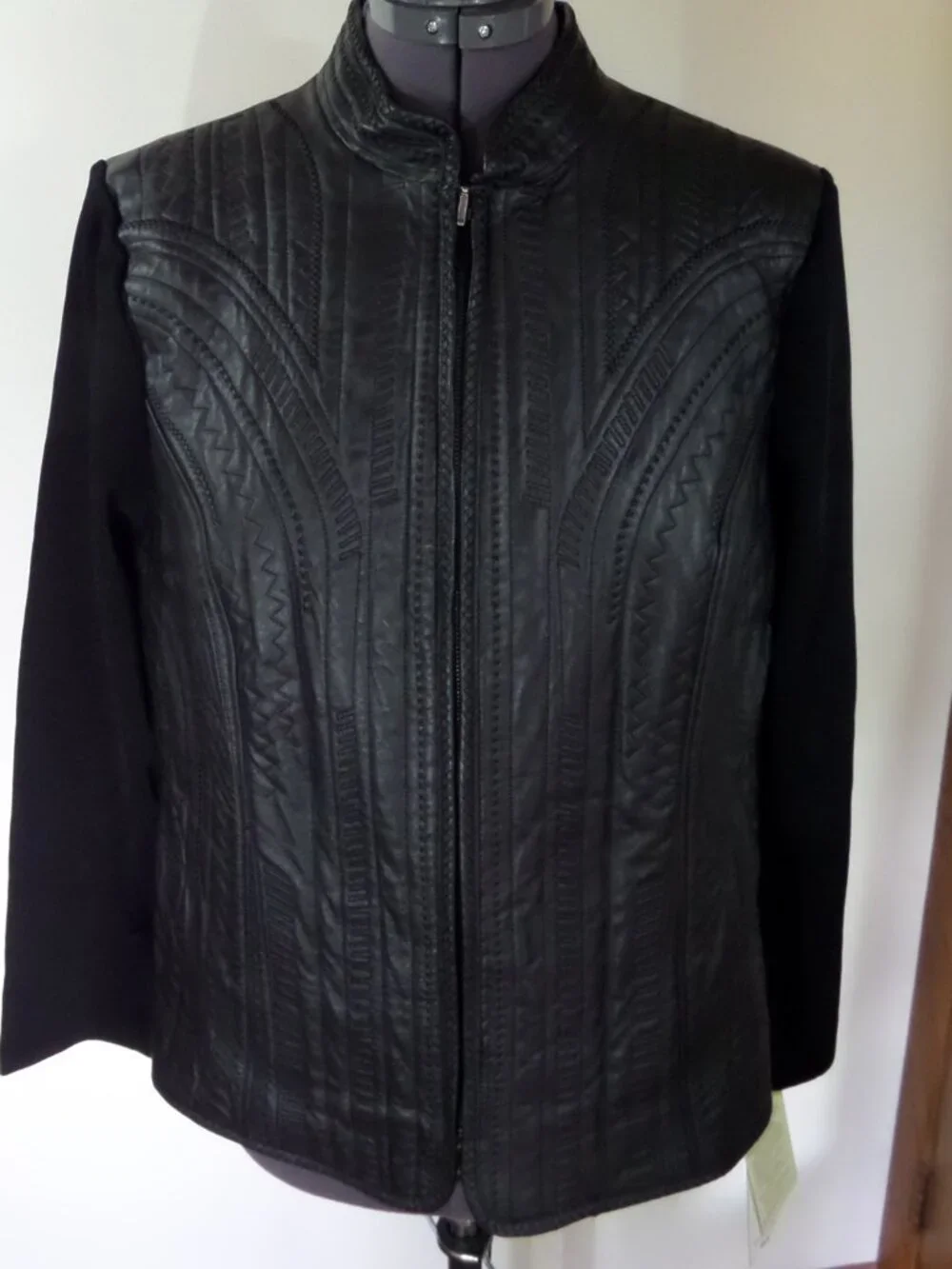 Peter Nygard Women's  Fall Winter Black Leather Swacket   SZ  XL NWT
